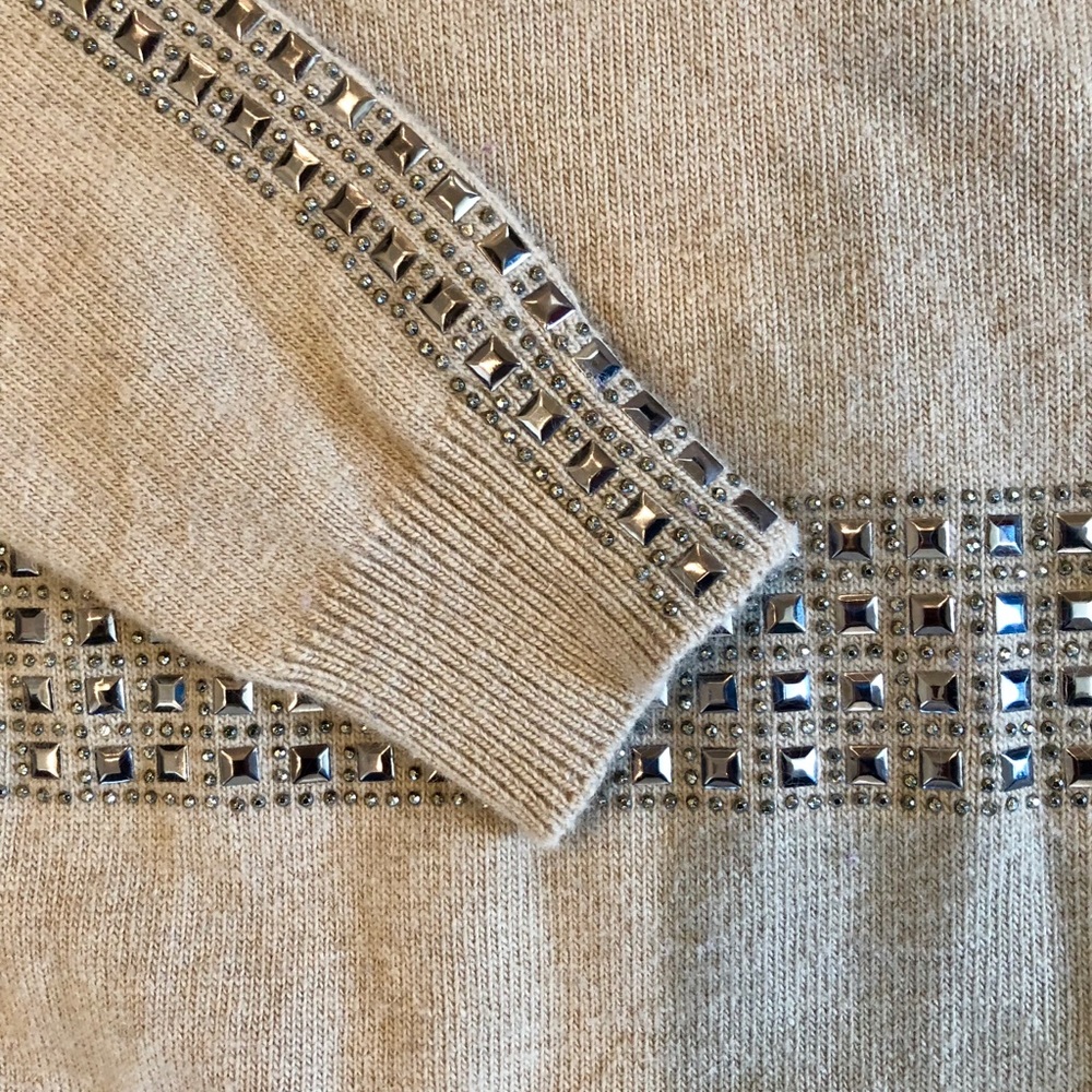BCBG MaxAzria Camel/Tan Embellished Sweater Tunic - Picture 5 of 7
